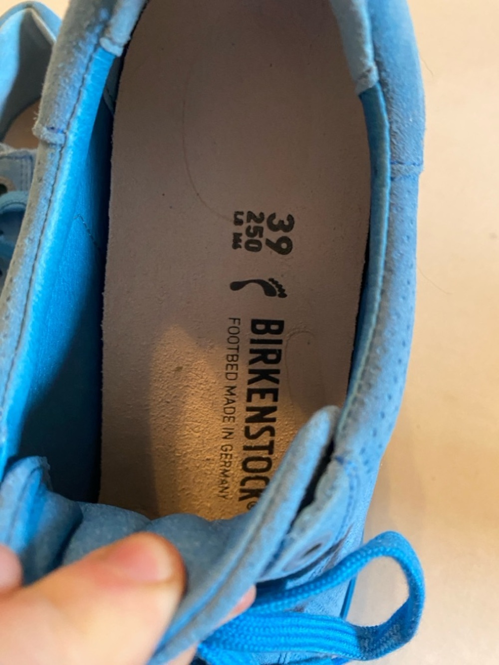 Birkenstock Bend Low Shoes Blue Suede Lace Up Sneakers - Picture 5 of 15